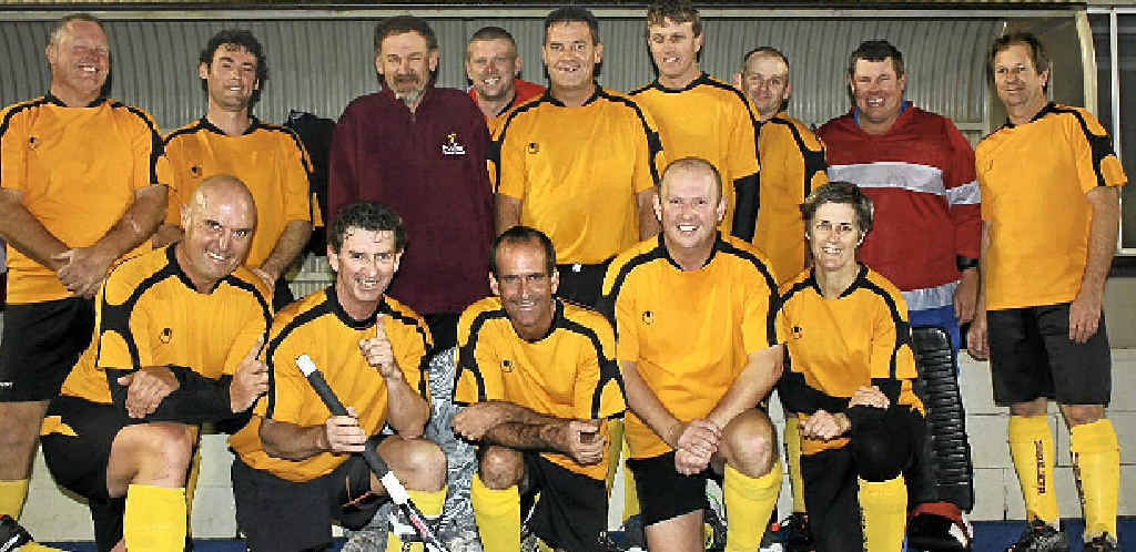 Warwick masters (front, from left) Dion Phillips, Steve Farrell, Rob Eastwell, Gary Millard, Toni Cox, (back) Phil Rolfe, Matt Hagenbach, Tony Duncan (GK), Jamie Reid, Peter Rutledge, Don Costigan, Robert Murphy, Alan Balfour (GK) and Greg McDonald will play in tonight’s hockey grand final. Warwick masters (front, from left) Dion Phillips, Steve Farrell, Rob Eastwell, Gary Millard, Toni Cox, (back) Phil Rolfe, Matt Hagenbach, Tony Duncan (GK), Jamie Reid, Peter Rutledge, Don Costigan, Robert Murphy, Alan Balfour (GK) and Greg McDonald will play in tonight’s hockey grand final.